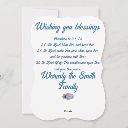 スワップアウト写真かわいいストール馬のホリデーカード シーズンカード (裏面)