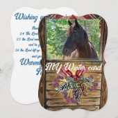 スワップアウト写真かわいいストール馬のホリデーカード シーズンカード (正面/裏面)