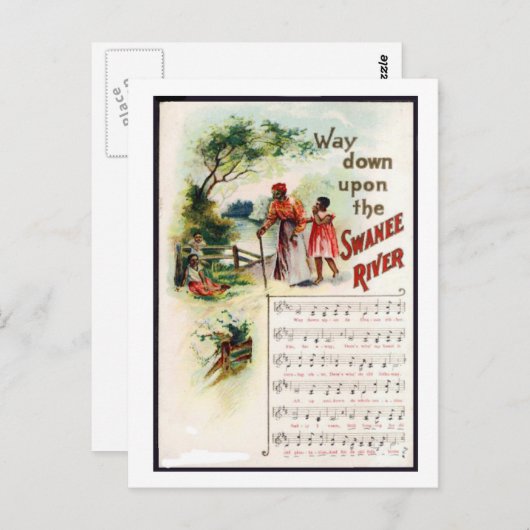 スワニーリバーブラックアメリカーナヴィンテージはがき ポストカード (正面/裏面)