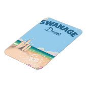 スワネイジ ドーセット ヴィンテージ 海辺 旅行 ポスター マグネット (左側)