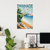 スワネージ イギリス ヴィンテージ トラベル ポスター カスタム アート (ホームオフィス)