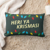 スワヒリのクリスマス枕 ランバークッション (ブランケット)