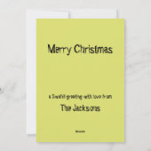 スワヒリ語のクリスマスメッセージをアフリカのプリントで シーズンカード (裏面)