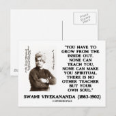 スワミ・ヴィベカナンダがインサイドアウトから成長するスピリチュアル ポストカード (正面/裏面)