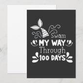 スワムマイウェイ100日の学校 招待状 (正面/裏面)