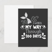 スワムマイウェイ100日の学校 招待状 (正面/裏面)