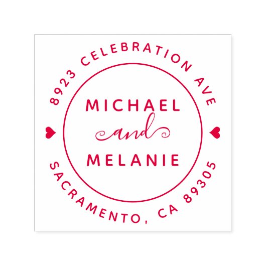 スワモダンーズ結婚ラウンド差出人住所 セルフインキングスタンプ (デザイン)