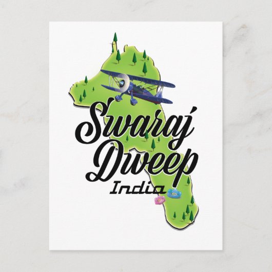 スワラジ・ドウェープの地図 ポストカード (正面)