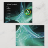 スワラムモノグラム鮮やかブラックグリーン 名刺 (正面/裏面)