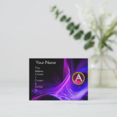 スワラムモノグラム鮮やかブラックブルーピンク 名刺 (スタンド正面)