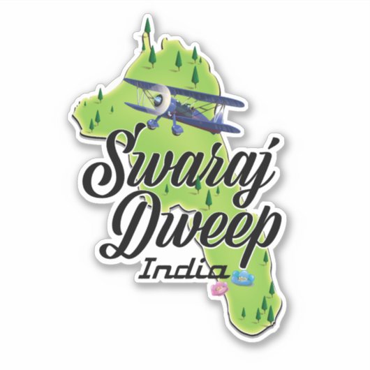 スワラージ・ドゥウィープ インド地図 シール (正面)