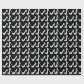 スワロフスキー結晶ダイヤモンドハイヒールシューズブラック ラッピングペーパー (フラット)