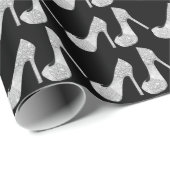 スワロフスキー結晶ダイヤモンドハイヒールシューズブラック ラッピングペーパー (ロールコーナー)