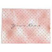 スワロフスキー結晶バラ金ゴールド赤面金属贈与 ラージペーパーバッグ (裏面)