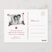 スワローズ花中国のとハート結婚の感謝 ポストカード (裏面)