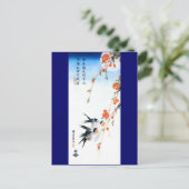 スワローズ&ピーチフラズヒロシゲファインアート ポストカード (スタンド正面)