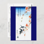 スワローズ&ピーチフラズヒロシゲファインアート ポストカード (正面/裏面)