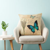 スワローテールティール（緑がかった色）パピヨンポスト枕 クッション (椅子)