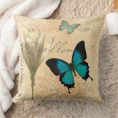 スワローテールティール（緑がかった色）パピヨンポスト枕 クッション (ブランケット)