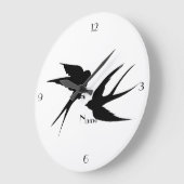 スワローバーズシルエットThunder_Cove ラージ壁時計 (傾斜)
