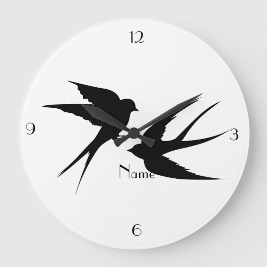 スワローバーズシルエットThunder_Cove ラージ壁時計 (正面)