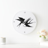 スワローバーズシルエットThunder_Cove ラージ壁時計 (ホーム)