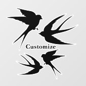 スワローバードズシルエットサンダー_コーブ ウィンドウサイン (シート)