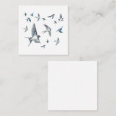 スワローバード飛んでいるイラストレーション ノートカード (正面/裏面)