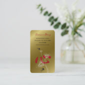 スワローバード&中国のハートオリエンタルフローラ金ゴールド 名刺 (スタンド正面)