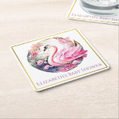 スワンお洒落紙コースター スクエアペーパーコースター (アングル)