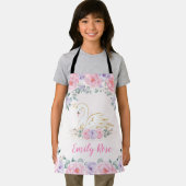 スワンかわいらしプリンセスガールシェフ名前をカスタムする エプロン (インサイチュ)