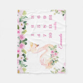 スワンかわいらしプリンセスネームベビーMonths Gaills フリースブランケット (正面)