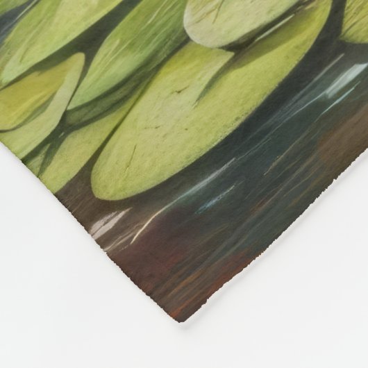 スワンが池の感動絵を描者に泳ぐ フリースブランケット (角)