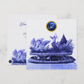 スワンとカップケーキのビーチウェディング アイス 招待状 (正面/裏面)