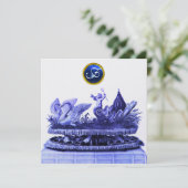 スワンとカップケーキのビーチウェディング アイス 招待状 (スタンド正面)