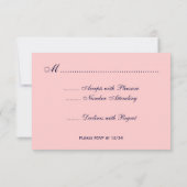 スワンとバラカスタムのRSVPカード 招待状 (裏面)