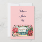 スワンとバラカスタムバレンタイン招待状 招待状 (正面)