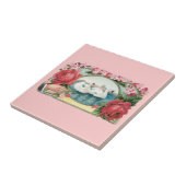 スワンとバラヴィンテージアート タイル (側面)