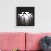 スワンとリフレクション(3) キャンバスプリント (インサイチュ (リビング))