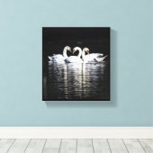 スワンとリフレクション(3) キャンバスプリント (インサイチュ (ウッドフロア))