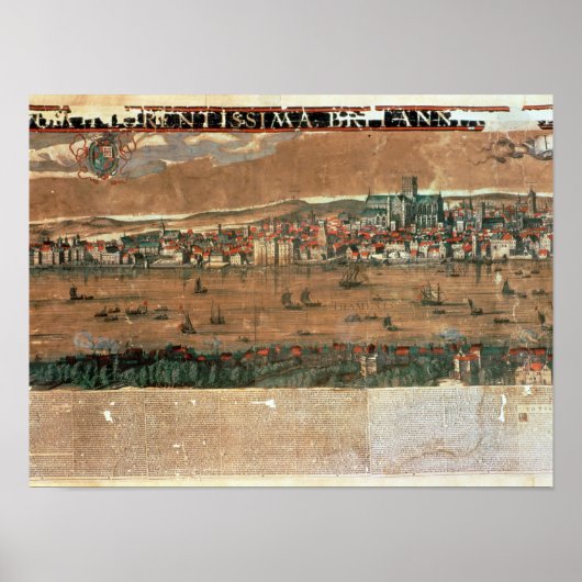 スワンとロンドンの眺め ポスター (正面)