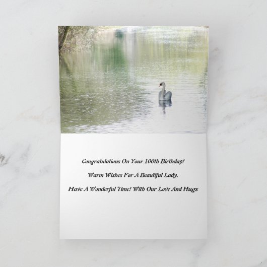 スワンと仔スワンがいる川 カード (内部)