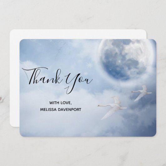スワンと魔法の青飛んでいるい空ありがとう サンキューカード (正面/裏面)