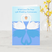 スワンのカスタマイズ可能な25周年結婚記念日 カード (黄色い花)