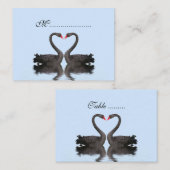 スワンのロマンチックなテーブル結婚シーティングカード プレイスカード (正面/裏面)