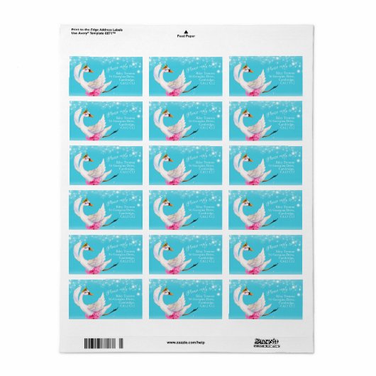 スワンのワミイワイの水彩応答住所 シール (フルシート)