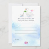 スワンの水の色ベビーシャワーマザーアドバイス 招待状 (正面)