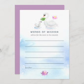 スワンの水の色ベビーシャワーマザーアドバイス 招待状 (正面/裏面)