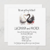 スワンの結婚式の招待状 招待状 (正面/裏面)