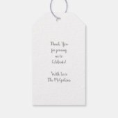 スワンの赤ちゃんシャワーバードクラウンコエッドピンク ギフトタグ (裏面)